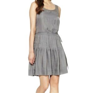 BCBG maxazria April Gray Dress Drawstring Pleated Dress Size 4